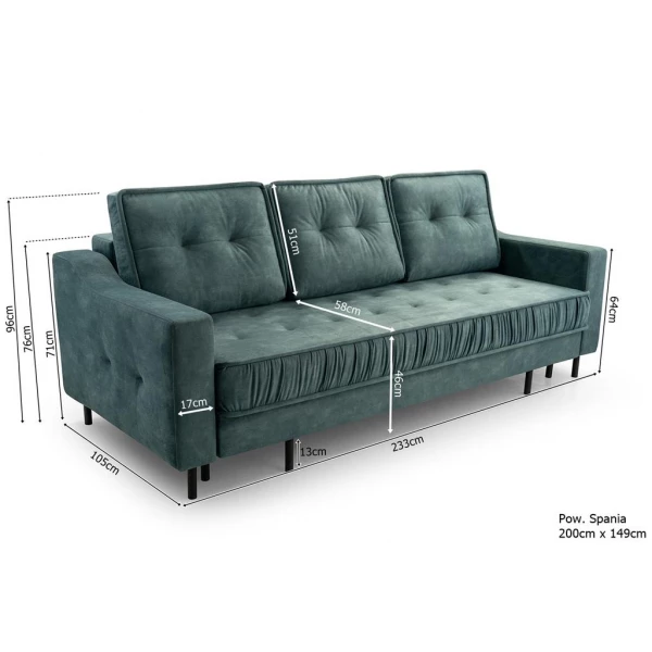 Sofa Arabella - wymiary