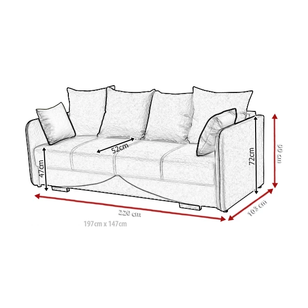 Sofa Isla - wymiary