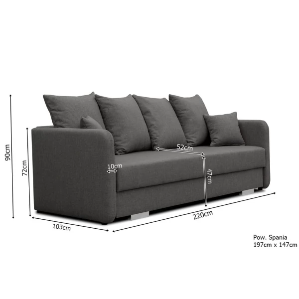 Sofa Imperia - wymiary