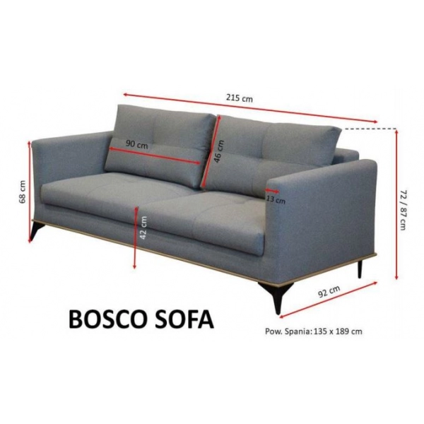 Sofa Bosco - wymiary