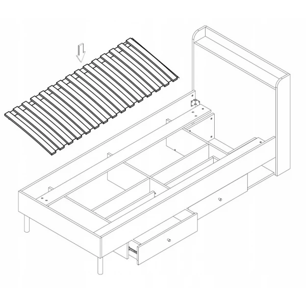 Yuki 13 - łóżko z szufladami